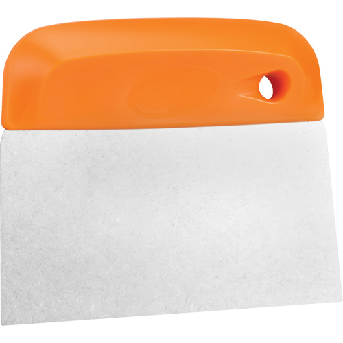 Flexible Stainless Steel Dough Cutter/Scraper, Orange, 4-1/2" W x 5-3/4" L Consource