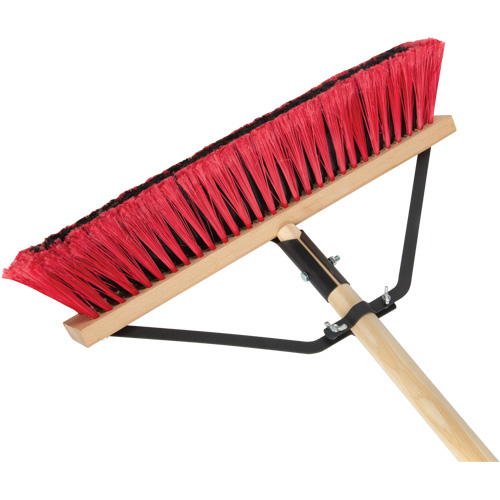Push Broom with Braced Handle, 18", Medium, PVC Bristles Consource
