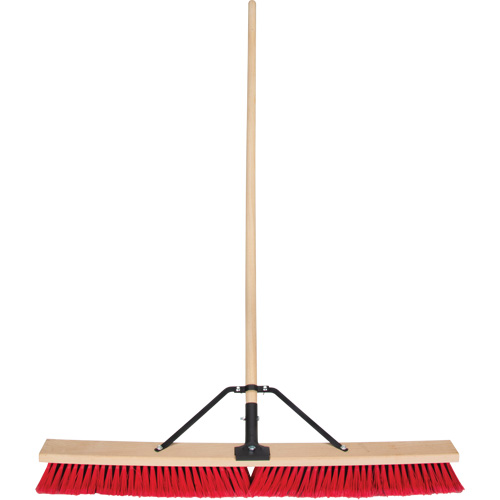 Push Broom with Braced Handle, 36", Medium, PVC Bristles Consource