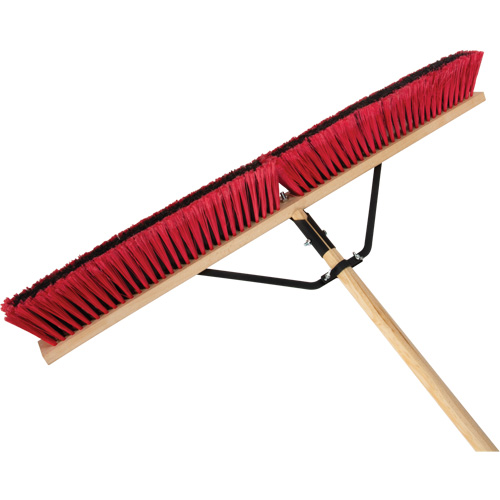 Push Broom with Braced Handle, 36", Medium, PVC Bristles Consource