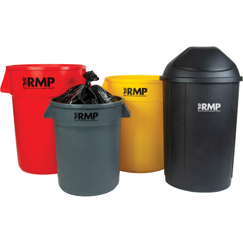 Poubelle demi-ronde, Poly&eacute;thyl&egrave;ne, 21 gal. US Consource