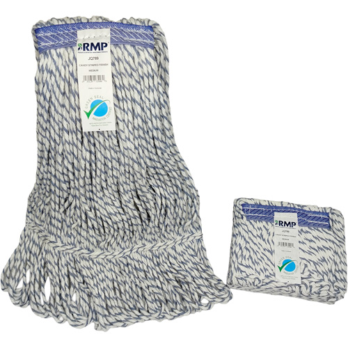 Candy-Striped Mop Head, Floor Finishing, Synthetic, 16 oz., Loop Style Consource