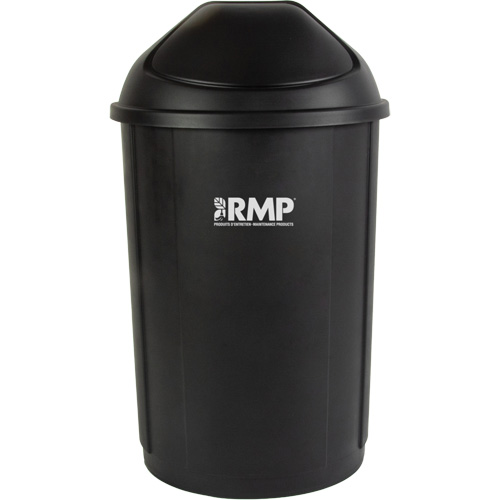 Bac &agrave; d&eacute;chets demi-rond avec couvercle, Poly&eacute;thyl&egrave;ne, 21 gal. US Consource