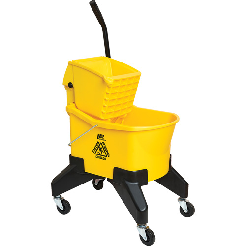 Seau & essoreuse pour vadrouille Grizzly, Pression vers le bas, 8 gal. US (32 pintes), Jaune Consource