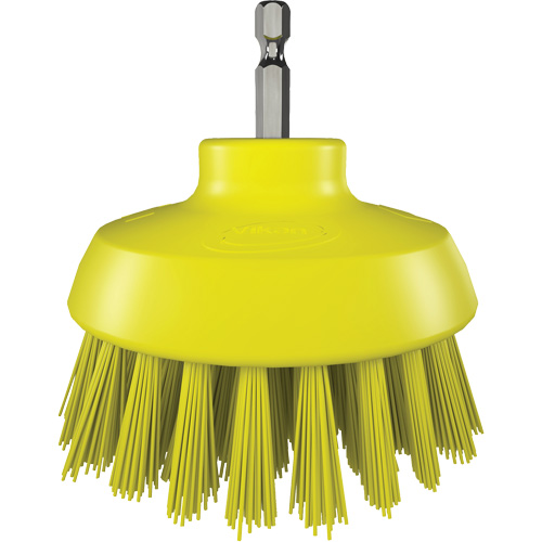 HyDrive Round Drill Brush, Extra Stiff Bristles, 3-1/10" Long, Yellow Consource