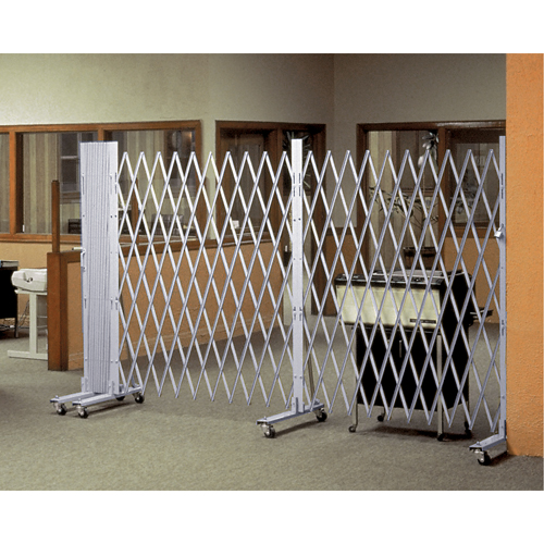 Portable Expanding Gates, Interlocking, 72" L x 72" H, Silver Consource
