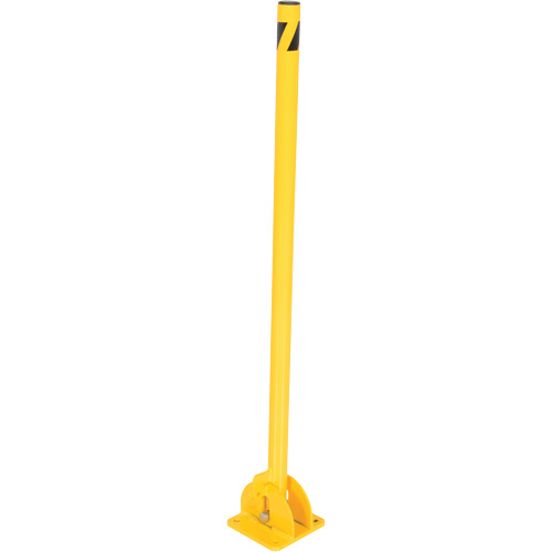 Fold-Down Bollards, Steel, 42" H x 1-3/4" W, Yellow Consource