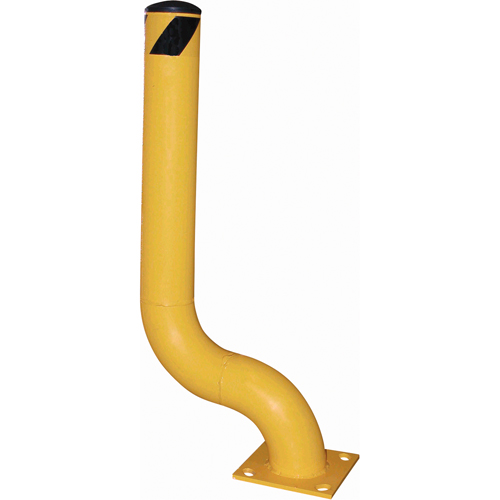 Offset Bollard, Steel, 36-1/8" H x 8" W, Yellow Consource