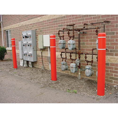 Polyethylene Bollard Covers, 6-5/8" Dia. x 72" L, Red Consource