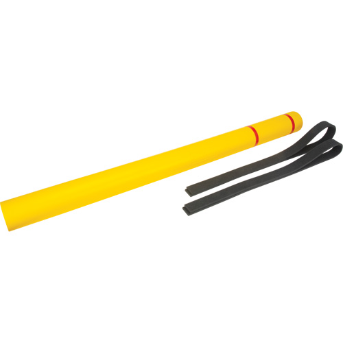 Polyethylene Bollard Cover, 4-1/2" Dia. x 64" L, Red/Yellow Consource