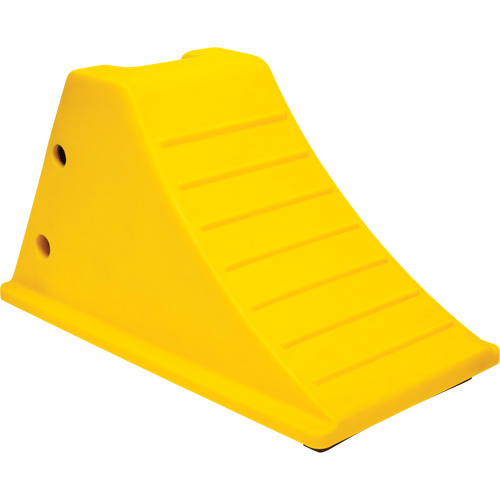 Wheel Chocks with Rubber Tread, Polyurethane, Yellow, 11-1/4" W x 21" D x 12-1/4" H Consource