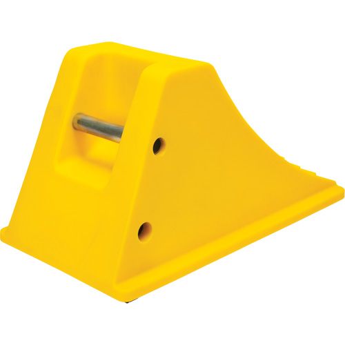 Wheel Chocks with Rubber Tread, Polyurethane, Yellow, 11-1/4" W x 21" D x 12-1/4" H Consource
