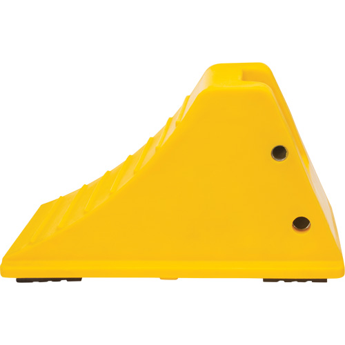 Wheel Chocks with Rubber Tread, Polyurethane, Yellow, 11-1/4" W x 21" D x 12-1/4" H Consource