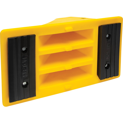 Wheel Chocks with Rubber Tread, Polyurethane, Yellow, 11-1/4" W x 21" D x 12-1/4" H Consource