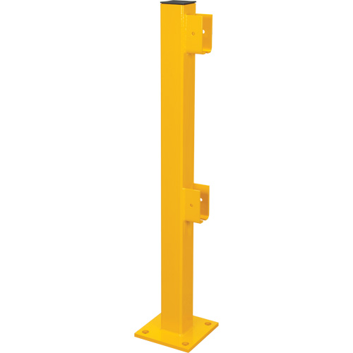 End Post for Light-Duty Guard Rails, Steel, 42" H, Safety Yellow Consource