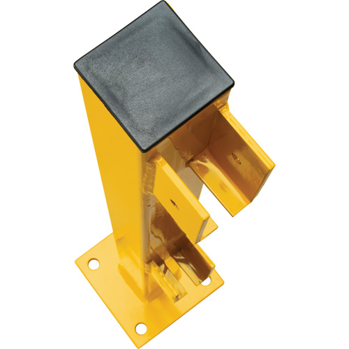 End Post for Light-Duty Guard Rails, Steel, 42" H, Safety Yellow Consource