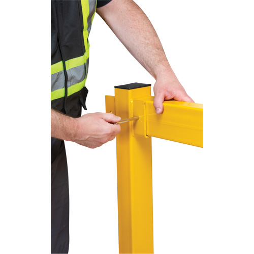 End Post for Light-Duty Guard Rails, Steel, 42" H, Safety Yellow Consource