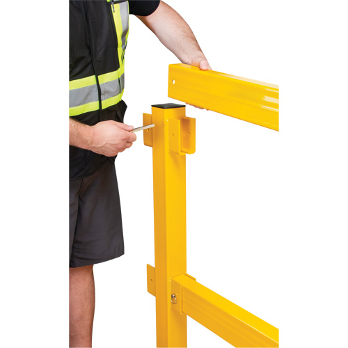End Post for Light-Duty Guard Rails, Steel, 42" H, Safety Yellow Consource