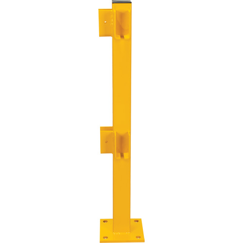 Corner Post for Light-Duty Guard Rails, Steel, 42" H, Safety Yellow Consource