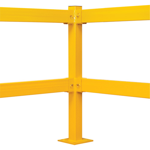 Corner Post for Light-Duty Guard Rails, Steel, 42" H, Safety Yellow Consource