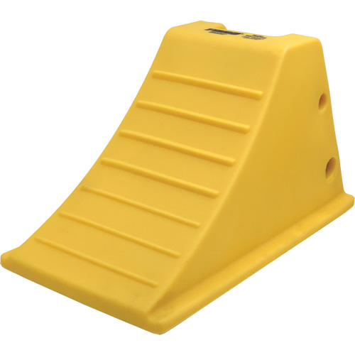 75 Ton Large Equipment Wheel Chock with Aluminum Cleats, Urethane, Yellow Consource