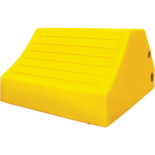 165 Ton Large Equipment Wheel Chock with Handle & Hole, Urethane, Yellow Consource