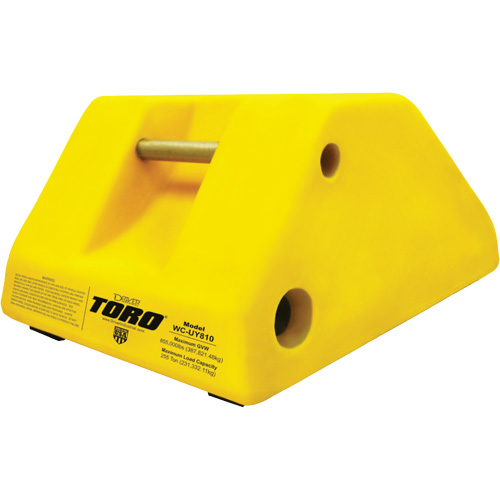 255 Ton Large Equipment Wheel Chock with Handle & Hole, Urethane, Yellow Consource