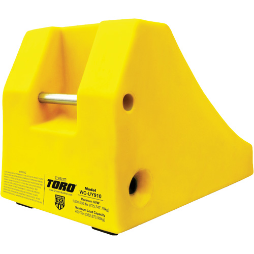400 Ton Large Equipment Wheel Chock with Handle & Hole, Urethane, Yellow Consource
