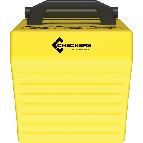 Cale de roue ultra-robuste pour l'exploitation mini&egrave;re Checkers Safety, PEHD, Jaune, 14-1/2" la x 17-1/2" p x 16" h Consource