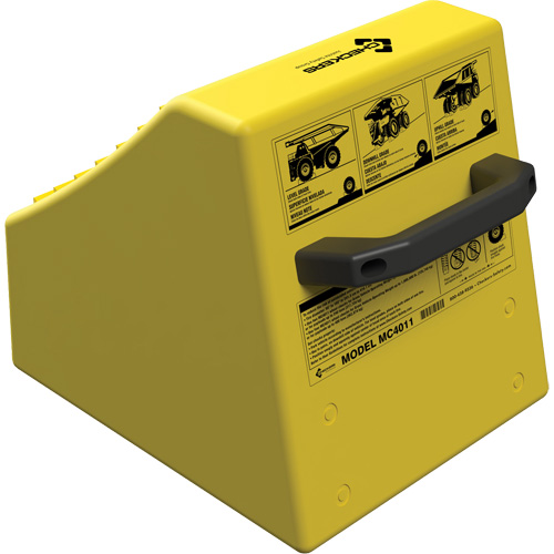 Cale de roue ultra-robuste pour l'exploitation mini&egrave;re Checkers Safety sans support, PEHD, Jaune, 14-1/2" la x 17-1/2" p x 16" h Consource