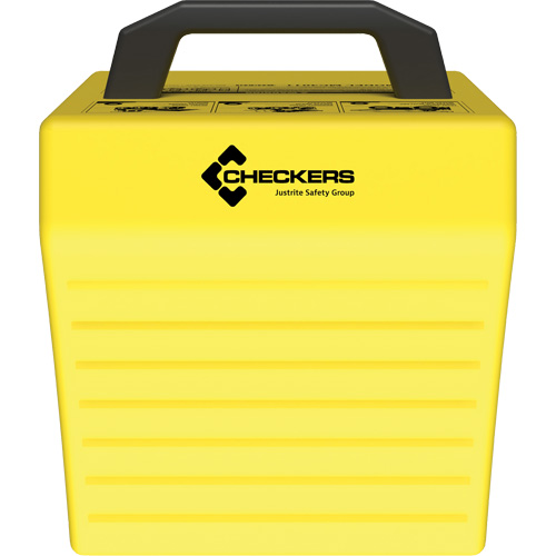 Cale de roue ultra-robuste pour l'exploitation mini&egrave;re Checkers Safety sans support, PEHD, Jaune, 14-1/2" la x 17-1/2" p x 16" h Consource