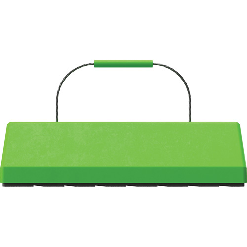 Checkers Safety SafeRay  Aircraft Wheel Chock with Cable Handle & Rubber Pad, Urethane, Fluorescent Green, 24" W x 8" D x 6" H Consource