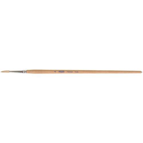 Pure White Bristle Round Marking Paint Brush, 3/16" Brush Width, White China, Wood Handle Consource