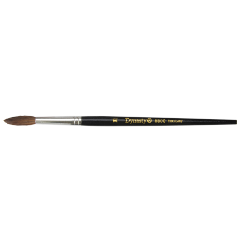 Pinceau pointu &agrave; soies noires pour artiste, Largeur de la brosse de 5,7 mm, Soie de chameau, Manche &agrave; Bois Consource
