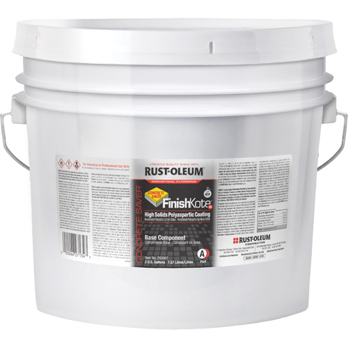 Concrete Saver&reg; FinishKote 80 High Solids Polyaspartic Floor Coating Part A, Pail, Clear/Tint Base Consource