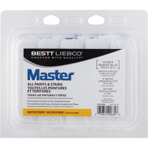 Master Microfiber Roller Cover, 10 mm (3/8") Nap, 101.6 mm (4") L Consource