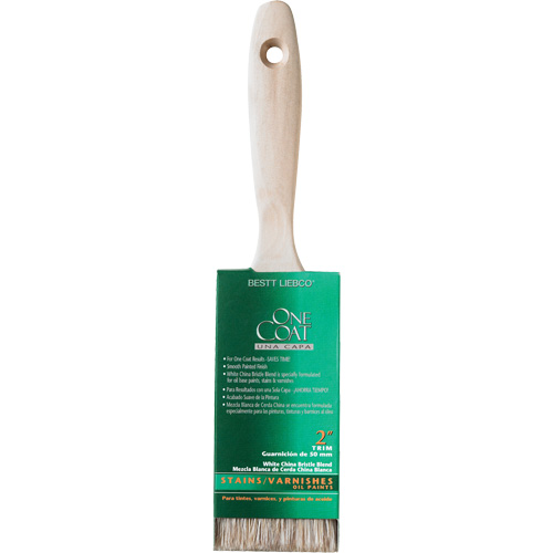 One Coat Trim & Wall Brush, White China, Wood Handle, 2" Width Consource