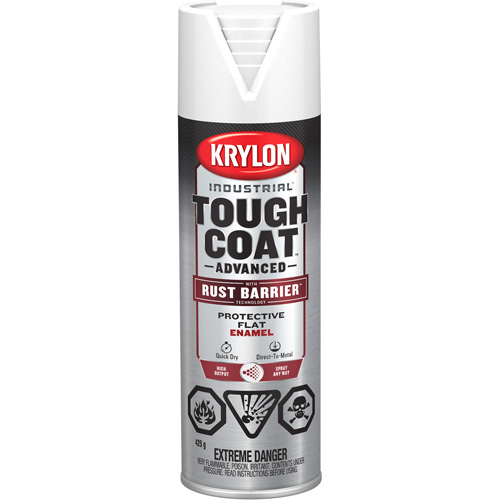 Peinture Tough Coat avec technologie Rust Barrier, Blanc, Fini mat profond, 425 g, Canette a&eacute;rosol Consource