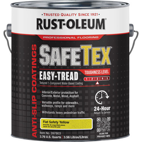 SafeTex&reg; Easy-Tread Acrylic Coating, 1 gal., Water-Based, Flat/Textured, Yellow Consource