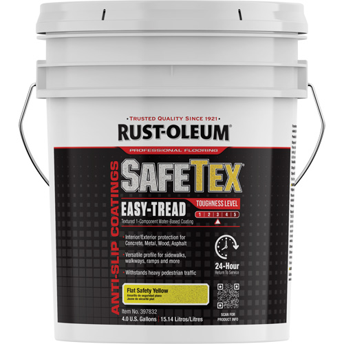 Rev&ecirc;tement d'acrylique SafeTex Easy-Tread, 4 gal., &agrave; l'eau, Fini mat profond/Textur&eacute;, Jaune Consource