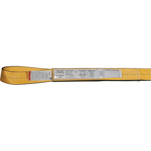 &eacute;lingues de levage en nylon, Pli Double, Oeillet double, Type 3, 2" la x 3' lo, Limite de charge verticale 6200 lb Consource