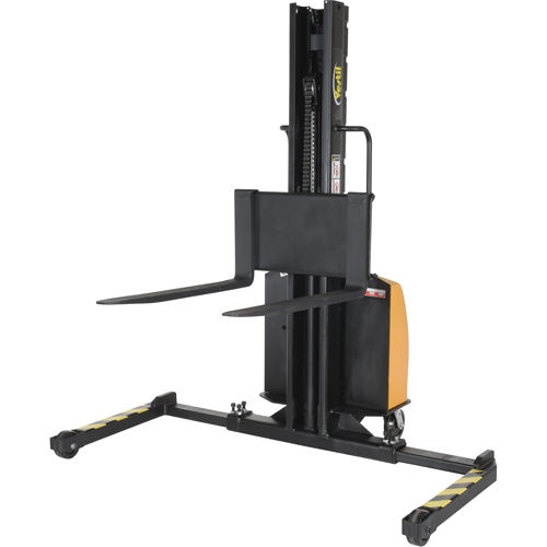 Narrow Mast Powered Lift Stacker, Electric Operated, 1500 lbs. Capacity, 63" Max Lift Consource