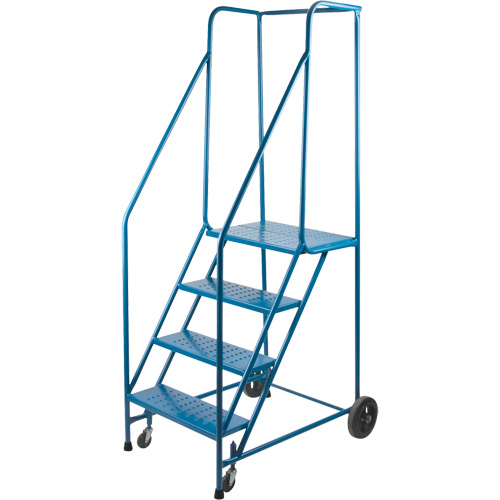 CSA-Certified Rolling Step Ladder, 4 Steps, 22" Step Width, 37" Platform Height, Steel Consource