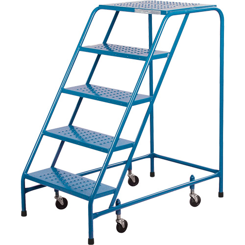 CSA-Certified Rolling Step Ladder, 5 Steps, 22" Step Width, 46" Platform Height, Steel Consource