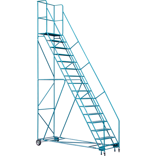 Escabeau roulant certifi&eacute; par la CSA avec pied verrouillable, 16 marches, Largeur de la marche 30", Hauteur de la plateforme 144", Acier Consource