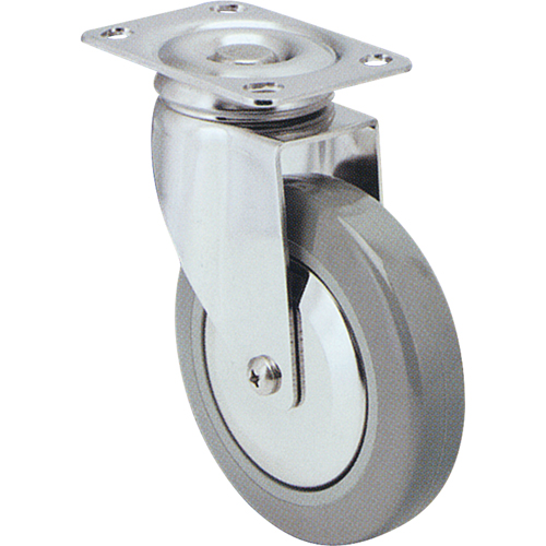 Roulette, Pivotant, 3" (76 mm), Caoutchouc, 125 lb (57 kg) Consource