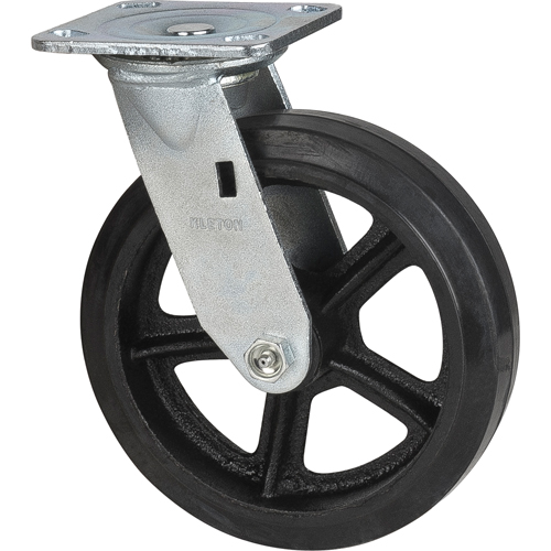 Roulette moul&eacute;, Pivotant, 8" (203,2 mm), Caoutchouc, 660 lb (299 kg) Consource