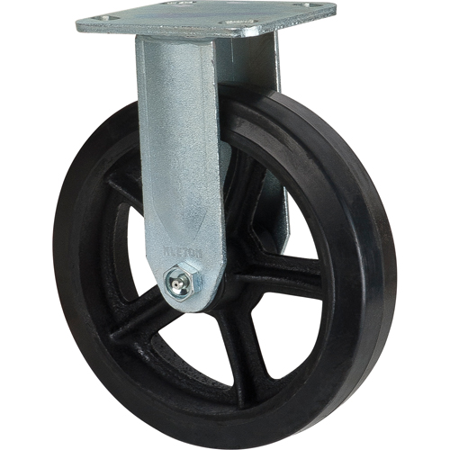 Roulette moul&eacute;, Fixe, 8" (203,2 mm), Caoutchouc, 660 lb (299 kg) Consource