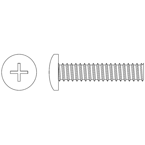 Pan Head Machine Screws, #10-24 x 1" L, Zinc Plated Consource