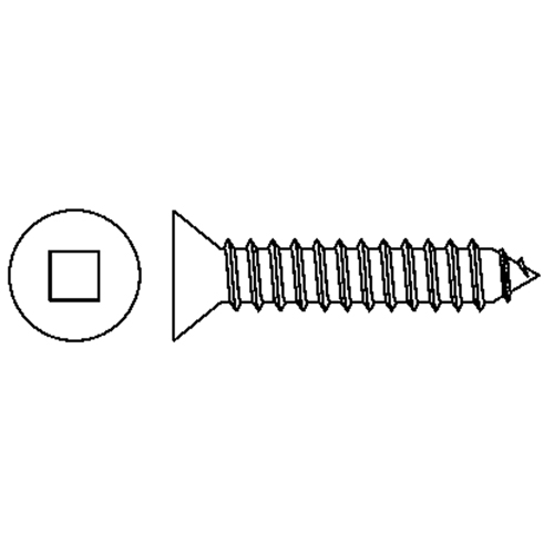 Tapping Flat Head Screws, #6 x 5/8" L, Zinc Plated Consource